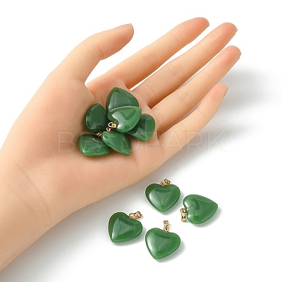 Imitation Jade Glass Pendants GLAA-YW0003-01A-1