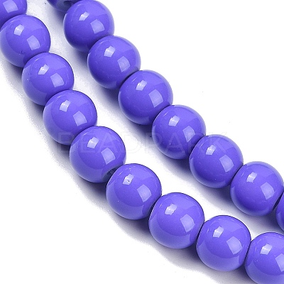 Painted Glass Bead Strands DGLA-S071-8mm-B41-1