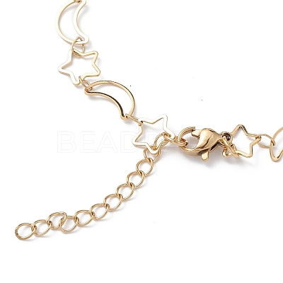 Ion Plating(IP) 304 Stainless Steel Star & Moon Link Chain Anklets for Men Women LS-STAS-B039-15G-1
