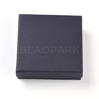 Kraft Cotton Filled Cardboard Paper Jewelry Set Boxes CBOX-G015-05-1