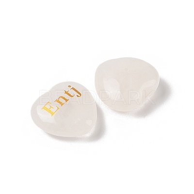 Natural Quartz Crystal Heart Engraving MBTI Figurines Statues for Home Office Desk Decorations G-K353-05I-1