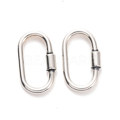 925 Sterling Silver Locking Carabiner STER-D036-14AS-1