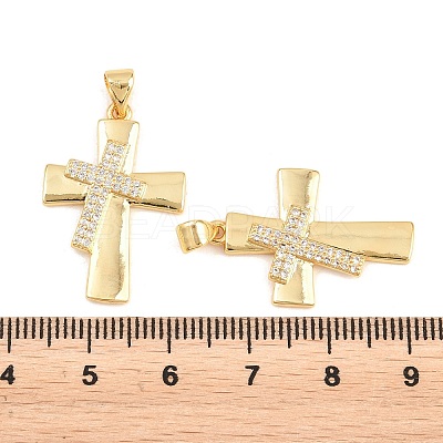 Easter Brass Micro Pave Clear Cubic Zirconia Pendants ZIRC-F148-14G-G-1