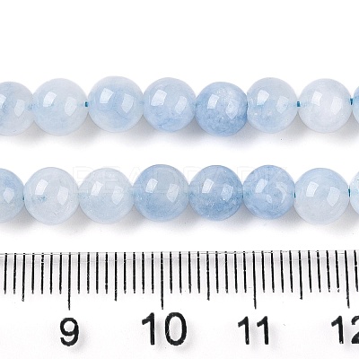 Dyed Natural White Jade Beads Strands G-T138-6mm-210-22-1