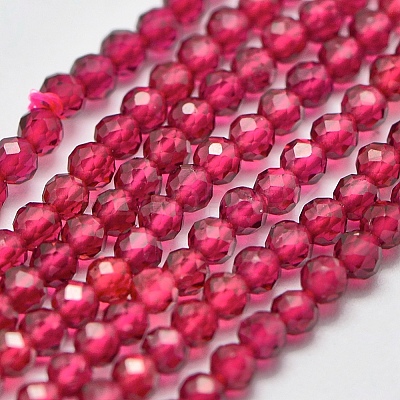 Glass Imitation Red Corundum Beads Strands X-G-K207-01B-01-1