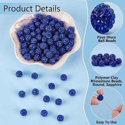 200Pcs Pave Disco Ball Beads RB-PH0001-41C-1