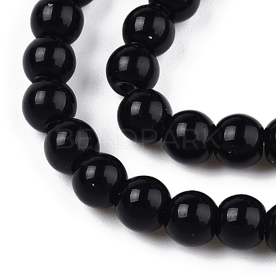 Opaque Solid Color Glass Beads Strands GLAA-T032-P10mm-01-1