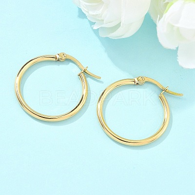 Ion Plating(IP) 304 Stainless Steel Hoop Earrings EJEW-N0016-11G-C-1