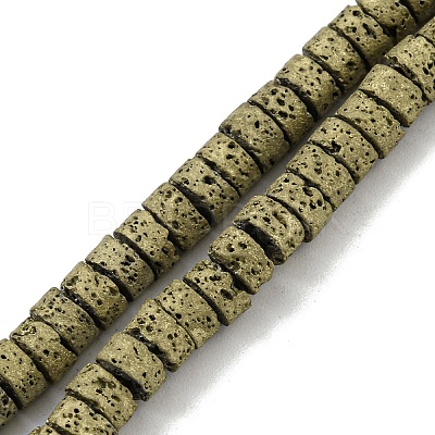 Electroplated Natural Lava Rock Beads Strands G-Z032-J03-11D-1