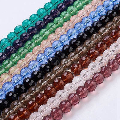 Transparent Glass Bead Strands GLAA-R095-10mm-M-1