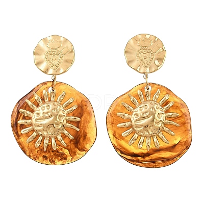 304 Stainless Steel & Resin Stud Dangle Earrings for Women LS-SA-CBA717A-01G-01-1
