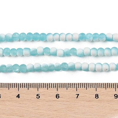 Frosted Crackle Glass Beads Strands GLAA-U001-4mm-M08-1