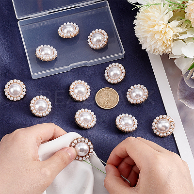 Plastic Imitation Pearl Shank Buttons FIND-NB0003-71KCG-1