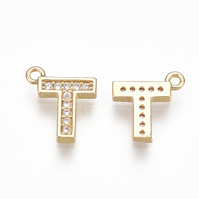 Brass Cubic Zirconia Charms KK-S348-330T-1