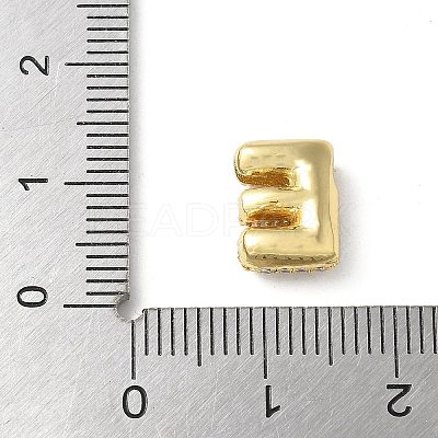 Brass Micro Pave Cubic Zirconia Beads KK-P290-61G-E-1