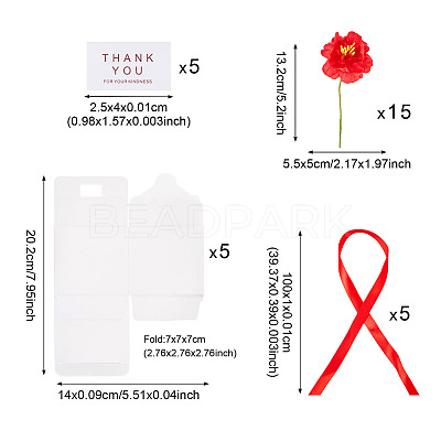 Clear PVC Candy Gift Packaging Boxes with Ribbon & Artificial Flower CON-TAC0001-20C-1