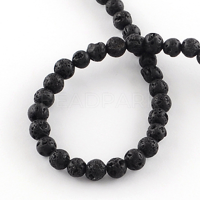 Natural Dyed Lava Rock Gemstone Round Bead Strands G-R293-03-1