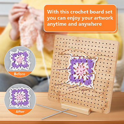 Square Wood Crochet Blocking Board DIY-BC0013-59D-1
