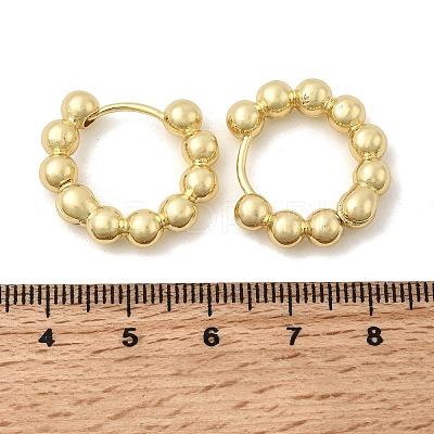 Brass Ball Beaded Hoop Earrings for Women EJEW-B013-05-1