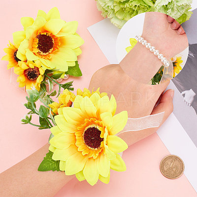 Silk Cloth Imitation Flower Wrist AJEW-CP0001-39-1