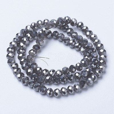 Electroplate Glass Beads Strands EGLA-A034-J6mm-Y01-1