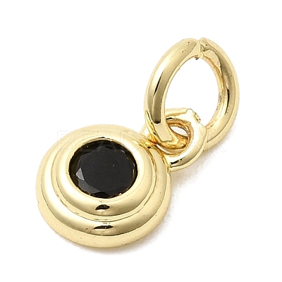 Brass Cubic Zirconia Charms KK-G554-02B-05-1
