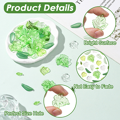 320Pcs 8 Styles Transparent Acrylic Pendants OACR-SC0002-49-1