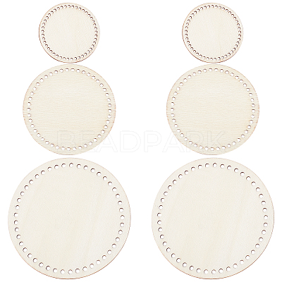 3 Sets 3 Style Wooden Basket Bottoms DIY-GF0004-75-1