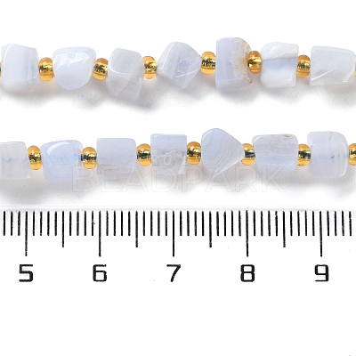 Natural Blue Lace Agate Beads Strands G-NH0036-01-1