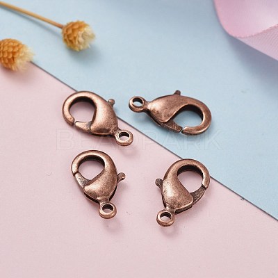 Red Copper Brass Lobster Claw Clasps X-KK-903-R-NF-1