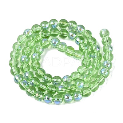 Transparent Electroplate Glass Beads Strands EGLA-Q132-6MM-01A-20-1