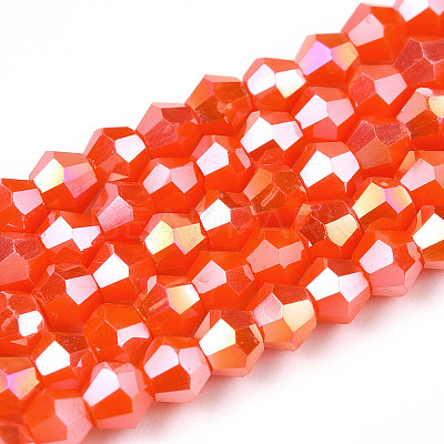 Opaque Solid Color Electroplate Glass Beads Strands EGLA-A039-P2mm-B03-1