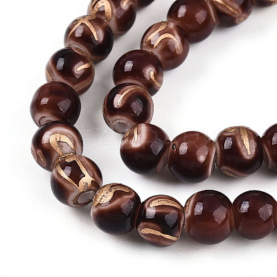 Baking Paint Glass Beads Strands DGLA-N010-6mm-08-1