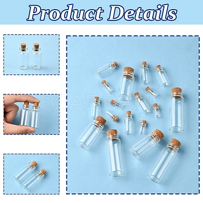 24Pcs 4 Styles Glass Jar Glass Bottles AJEW-FS0001-21-1