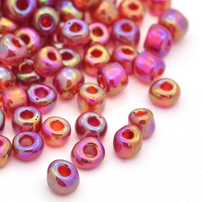 Round Trans. Colors Rainbow Glass Seed Beads X-SEED-A007-2mm-165B-1
