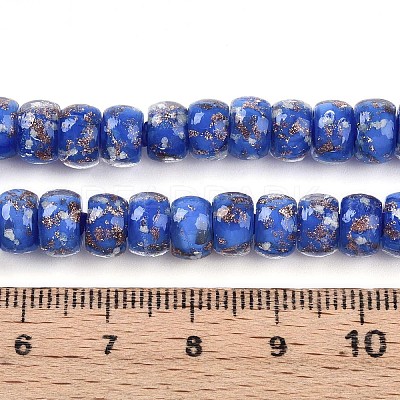 Luminous Handmade Gold Foil Glass Beads Strands FOIL-N029-02A-03-1