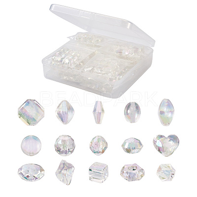 150Pcs 15 Style Transparent Acrylic Beads TACR-YS0001-06-1