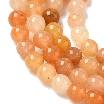 Natural Red Aventurine Bead Strands G-P257-02-6mm-01-1