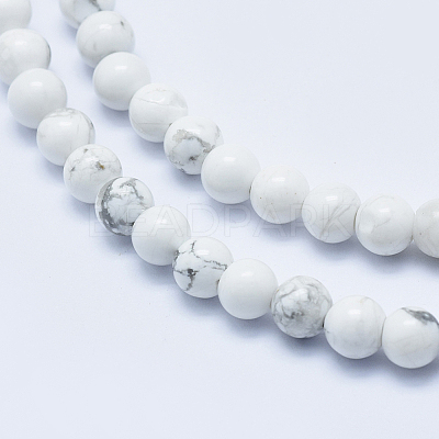 Natural Howlite Beads Strands G-P353-01-6mm-1