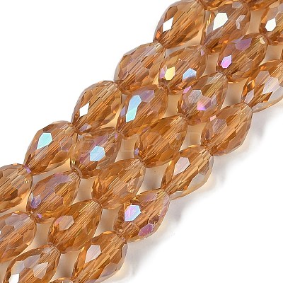 Transparent Electroplate Glass Beads Strands EGLA-N013-T4mm-B21-1