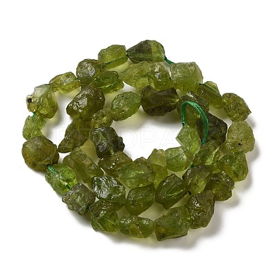 Raw Rough Natural Peridot Beads Strands G-I283-G07-01-1