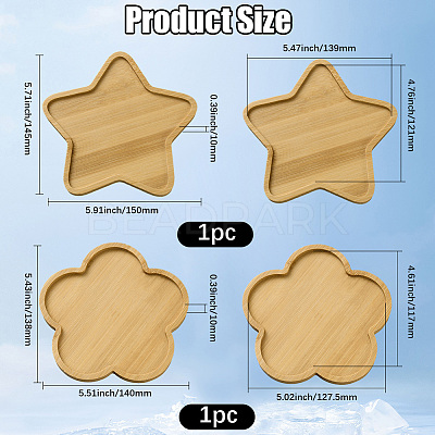 2Pcs 2 Styles Bamboo Saucer for Succulent Planter Pots AJEW-GF0011-43-1