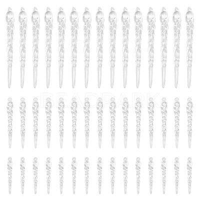 45Pcs Christmas Plastic Icicle Drop Pendant Decorations DIY-WR0003-04-1