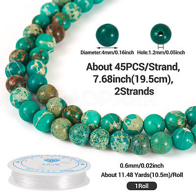 DIY Natural Regalite/Imperial Jasper/Sea Sediment Jasper Beads Bracelets Making KIts DIY-TA0002-69C-1
