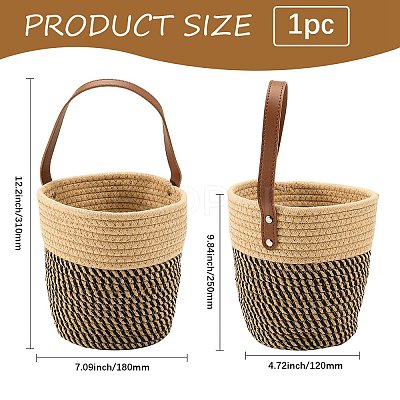 Woven Cotton Storage Baskets AJEW-WH20054-010C-1