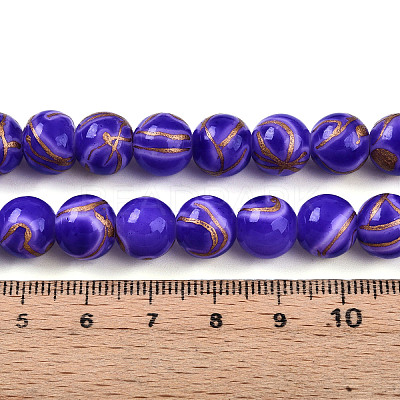 Baking Paint Glass Beads Strands DGLA-N010-10mm-06-1