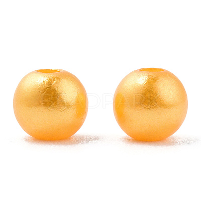 Spray Painted ABS Plastic Imitation Pearl Beads OACR-T015-05A-18-1