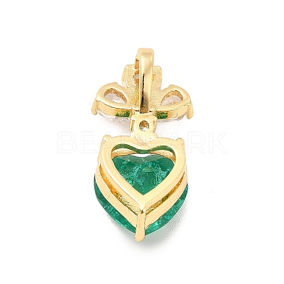 Brass Micro Pave Clear Cubic Zirconia Pendants KK-I695-070G-01-1