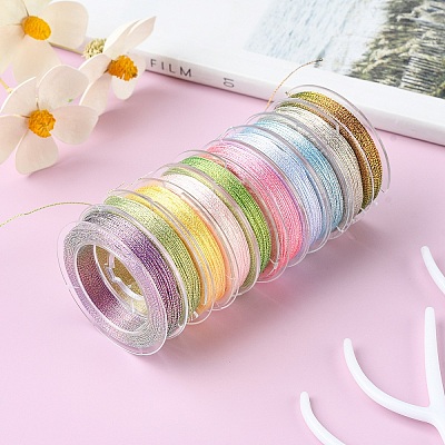 10 Rolls 3-Ply Metallic Polyester Threads MCOR-YW0001-03A-1