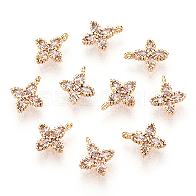 Brass Cubic Zirconia Pendants X-KK-S336-08G-1